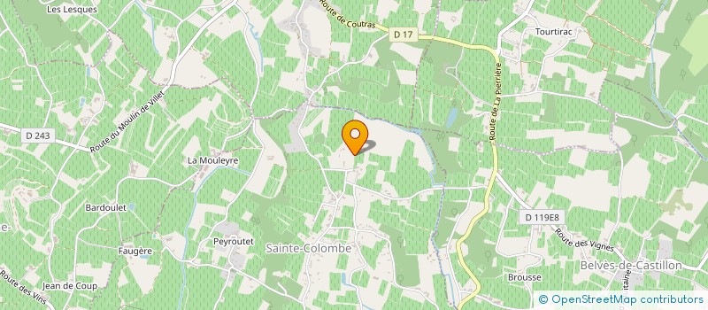 localisation de l'entreprise GFA DES VIGNOBLES MEYROU  SAINTE-COLOMBE