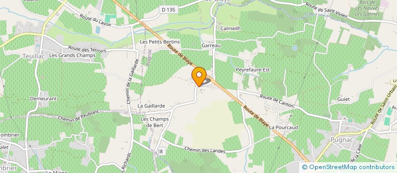 localisation de l'entreprise GFA DOMAINE DE GRILLET  PUGNAC