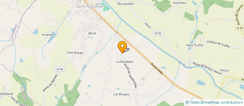 localisation de l'entreprise GFA DOMAINE DE VILLEBRUMIER  VILLEBRUMIER