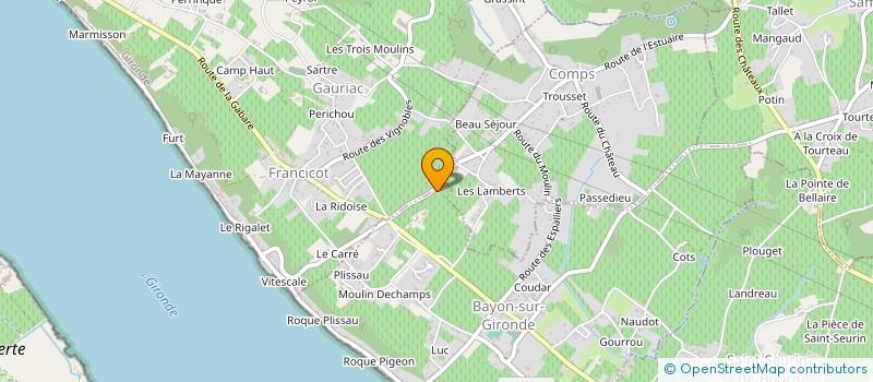 localisation de l'entreprise GFA DOYEN  BAYON-SUR-GIRONDE