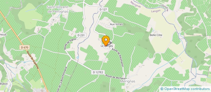 localisation de l'entreprise GFA DU BERGEY  MERIGNAS