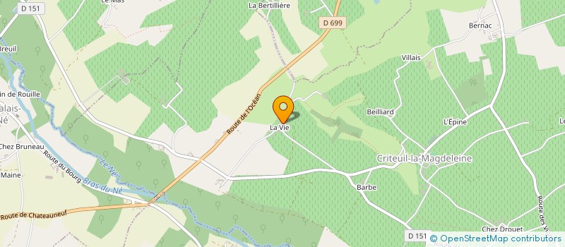 localisation de l'entreprise GFA DU CHAMP DU ROY à CRITEUIL-LA-MAGDELEINE