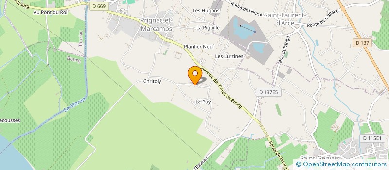 localisation de l'entreprise GFA DU CHATEAU BEL AIR COUBET  SAINT-CIERS-DE-CANESSE