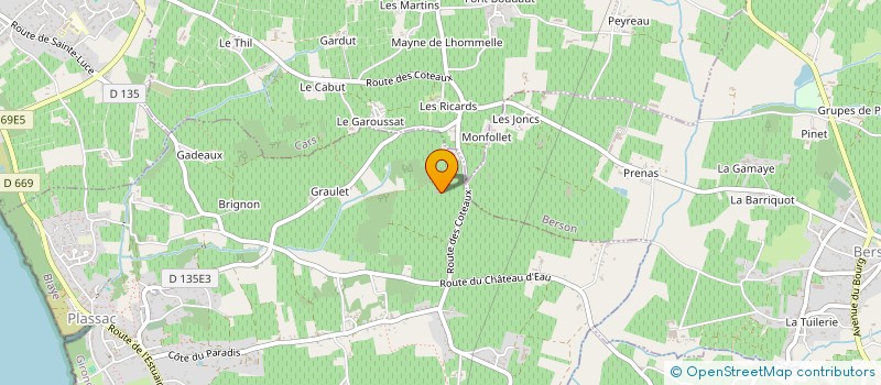 localisation de l'entreprise GFA DU CHATEAU CASTETS  PLASSAC