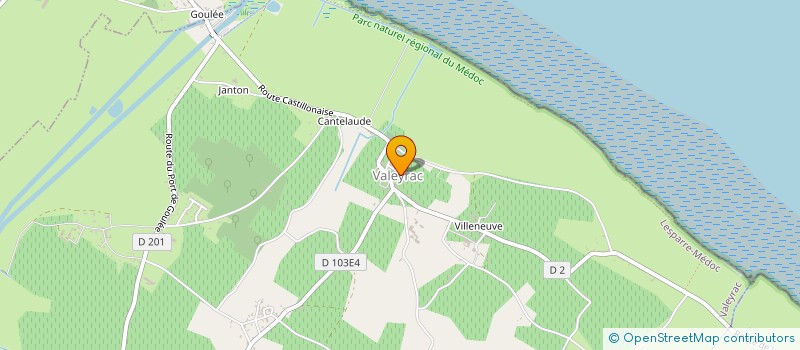 localisation de l'entreprise GFA DU CHATEAU LA VALIERE  SAINT-CHRISTOLY-MEDOC