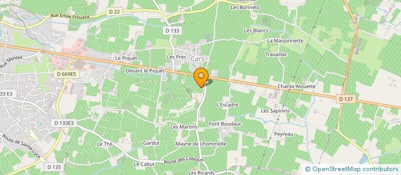 localisation de l'entreprise GFA DU CHATEAU PARDAILLAN  CARS