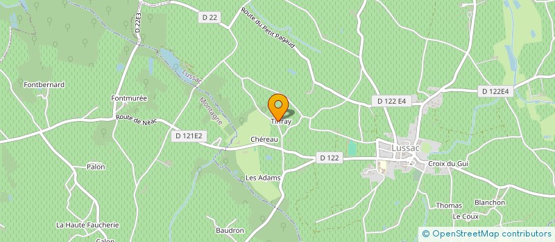 localisation de l'entreprise GFA DU CHATEAU TIFFRAY à LUSSAC