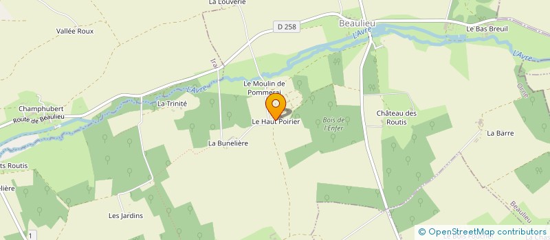 localisation de l'entreprise GFA DU HAUT POIRIER à BEAULIEU