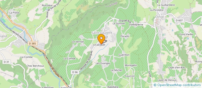 localisation de l'entreprise GFA DU JACQUET  VAL D'OINGT