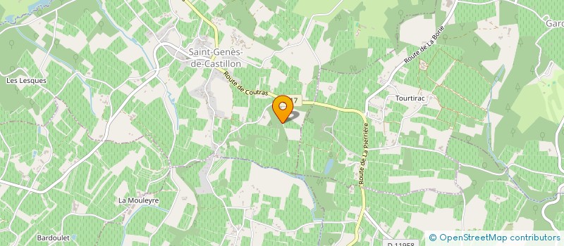 localisation de l'entreprise GFA DU MANOIR DU GRAVOUX  SAINT-GENES-DE-CASTILLON