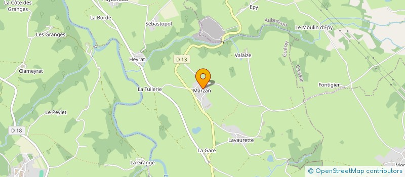 localisation de l'entreprise GFA DU MARZAN  MOUTIER-D'AHUN