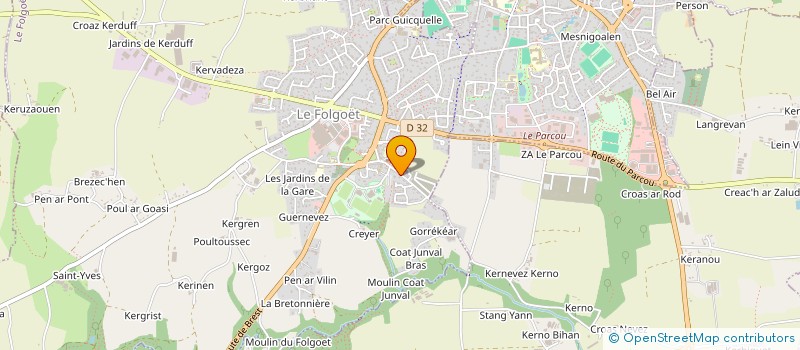 localisation de l'entreprise GFA DU PARADOU  LE FOLGOET