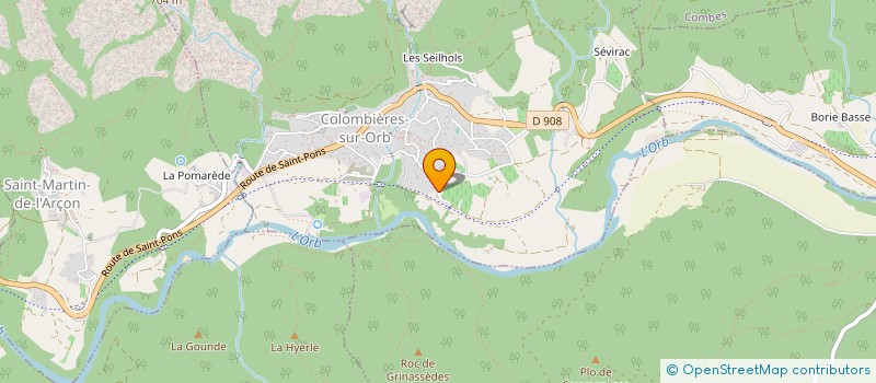 localisation de l'entreprise GFA DU PIGEONNIER à COLOMBIERES-SUR-ORB