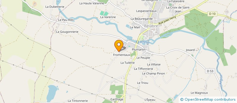 localisation de l'entreprise GFA DU TERRIER PORCHER à BELABRE