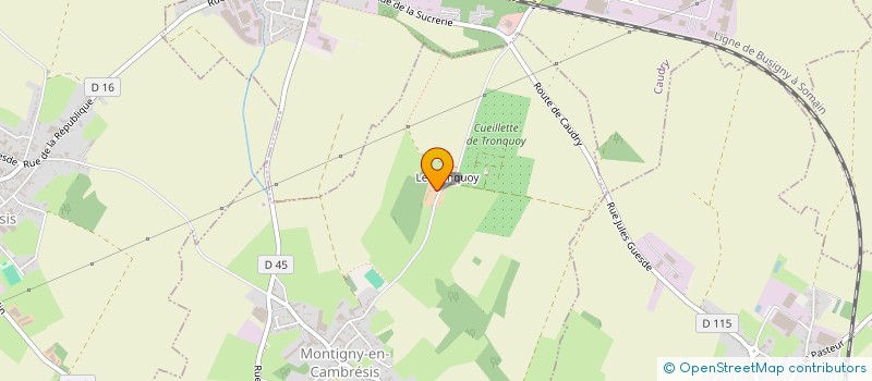 localisation de l'entreprise GFA DU TRONQUOY à MONTIGNY-EN-CAMBRESIS