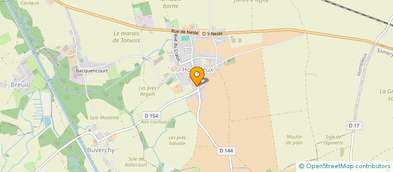 localisation de l'entreprise GFA DU VERGER  HOMBLEUX