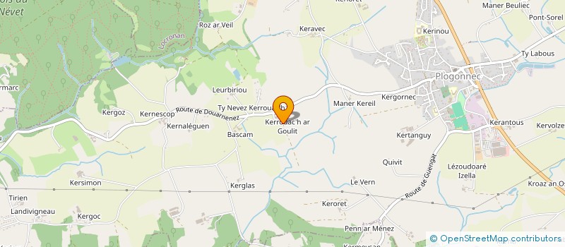 localisation de l'entreprise GFA KEROUARC H AR GOULET  PLOGONNEC