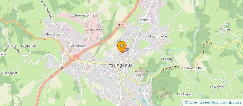 localisation de l'entreprise GFA LA FLEURIERE  YSSINGEAUX