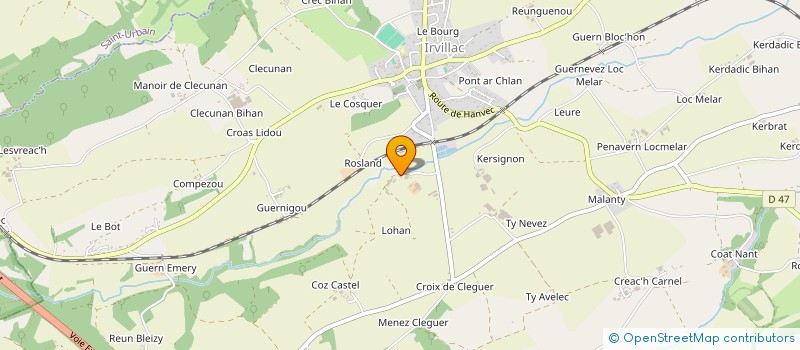 localisation de l'entreprise GFA QUEMENER  IRVILLAC