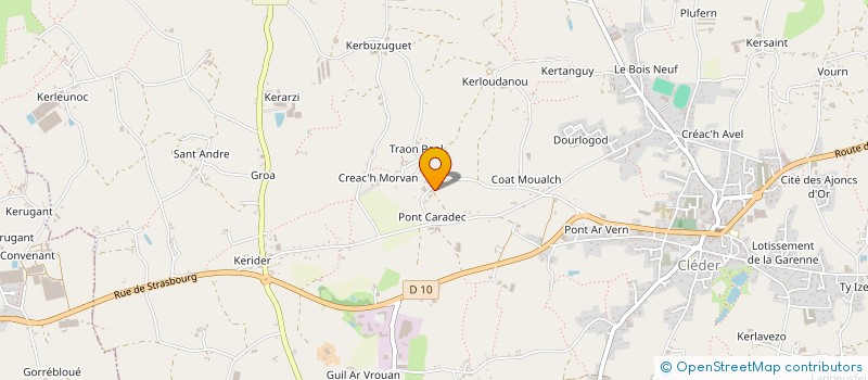 localisation de l'entreprise GFA SALAUN à CLEDER