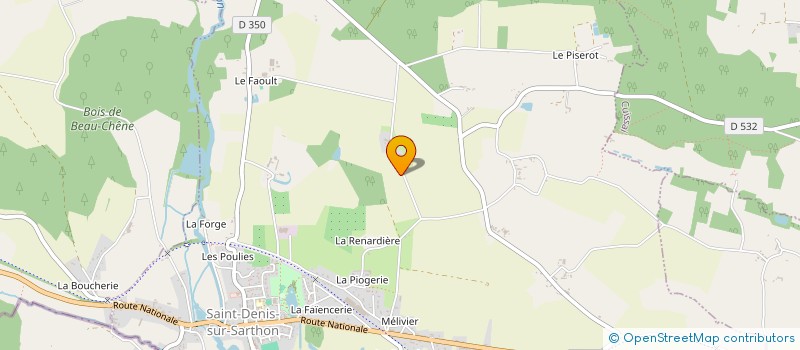 localisation de l'entreprise GFA SECHET à SAINT-DENIS-SUR-SARTHON