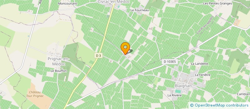 localisation de l'entreprise GFA VIGNOBLES BOUHIER  CIVRAC-EN-MEDOC