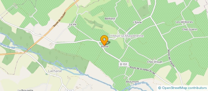 localisation de l'entreprise GFA VIGNOBLES COUDREAU à CRITEUIL-LA-MAGDELEINE