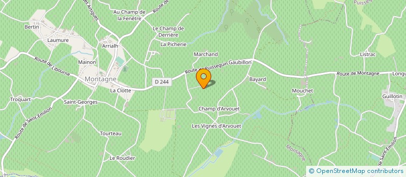 localisation de l'entreprise GFA VIGNOBLES POCCI LE MENN  MONTAGNE