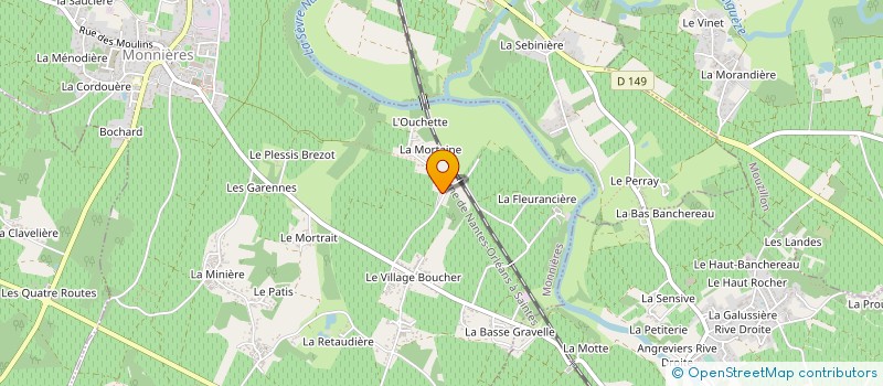 localisation de l'entreprise GFA VITICOLE CHENEAU à MONNIERES