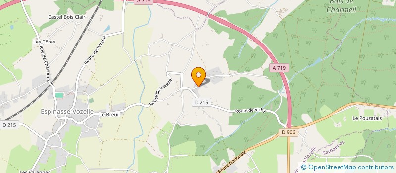 localisation de l'entreprise GFR LE CLAN DE LA FORET  ESPINASSE-VOZELLE