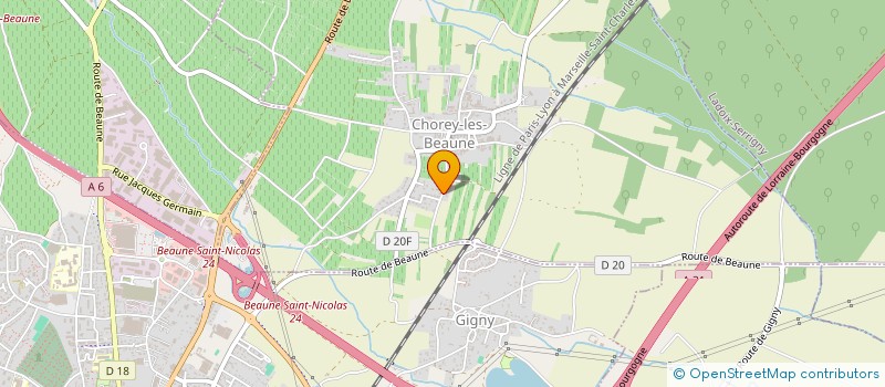 localisation de l'entreprise GFV DUBOIS PHILIPPE  CHOREY-LES-BEAUNE