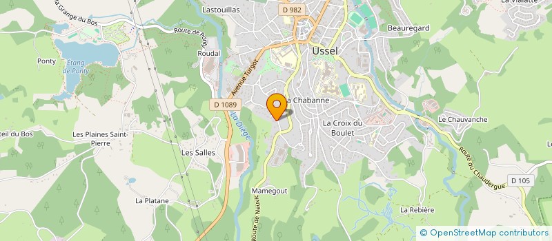 localisation de l'entreprise GG HOLDING à USSEL