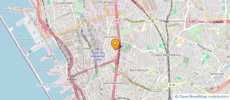 localisation de l'entreprise GHL EXPRESS à MARSEILLE