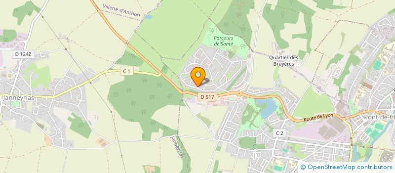 localisation de l'entreprise GIACOMA-PIN HABITAT à CHARVIEU-CHAVAGNEUX