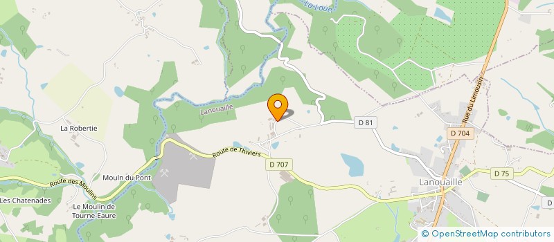 localisation de l'entreprise GIBIAT à LANOUAILLE