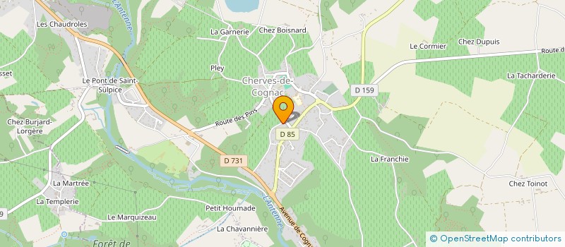 localisation de l'entreprise GIBOIN VIGNOBLE à VAL-DE-COGNAC