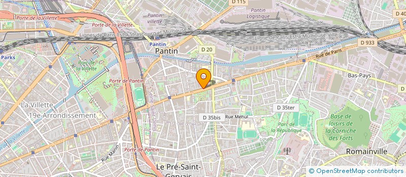 localisation de l'entreprise GIE DFI(DIALYSE FRANCILIEN.INDEPENDANTE)  PANTIN