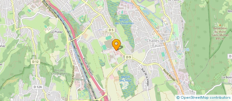 localisation de l'entreprise GIE ENVIRON HOSPITALIER SAVOIE ET BUGEY à CHALLES-LES-EAUX