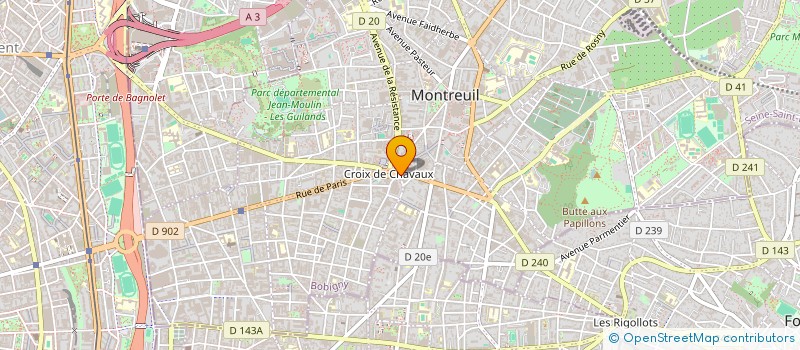 localisation de l'entreprise GIE OPTIQUE AUDIO DES MUTUELLES DE FRANCE (OAMF)  MONTREUIL