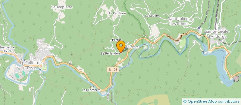 localisation de l'entreprise GIE PPAM & CHATAIGNES HALLES DE L'ABBAYE  LE COLLET-DE-DEZE