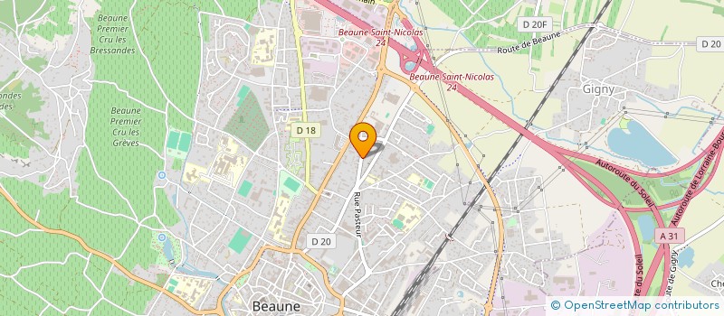 localisation de l'entreprise GILBERT PUYRAVAUD & PARTENAIRES à BEAUNE