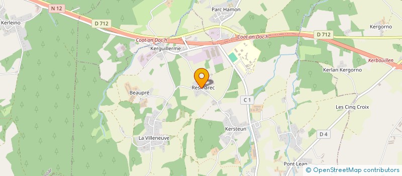 localisation de l'entreprise GILDAS LE GAGNE - WEST TAXI  LANRODEC