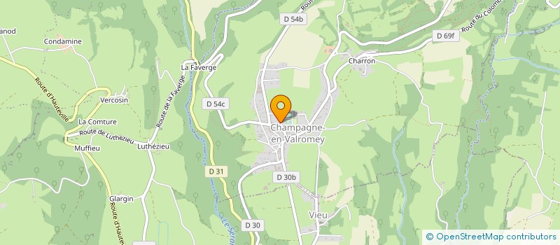 localisation de l'entreprise GINESTE PERE & FILS à CHAMPAGNE-EN-VALROMEY