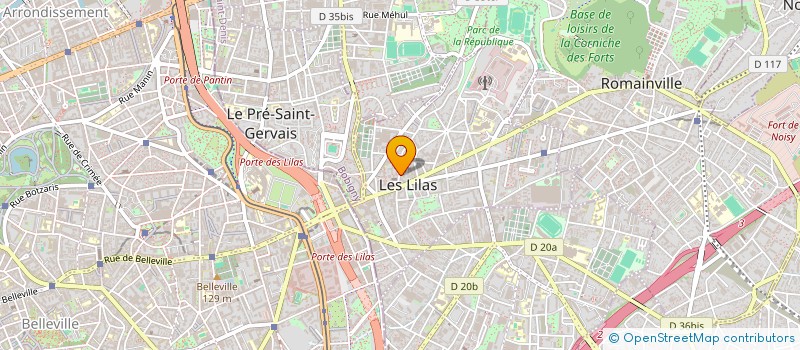 localisation de l'entreprise GINORGA à LES LILAS