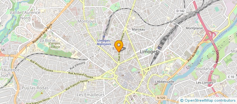 localisation de l'entreprise GIP FORMATION CONTINUE ET INSERTION PROF à LIMOGES