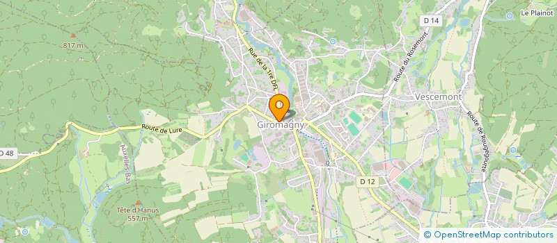 localisation de l'entreprise GIRO BIKE à GIROMAGNY