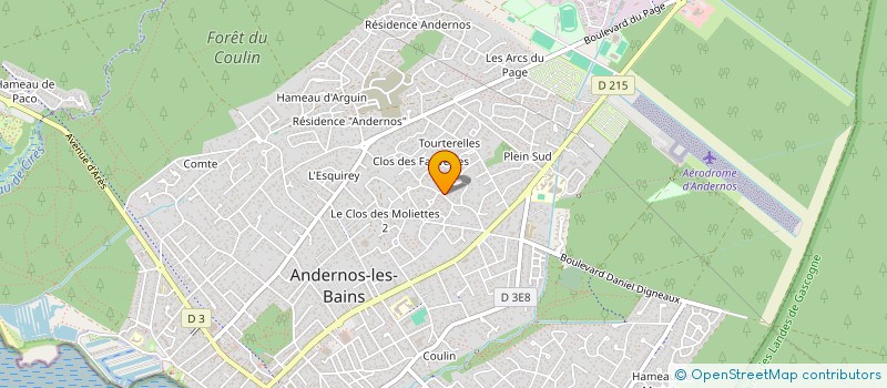 localisation de l'entreprise GIRONDE ENVIRONNEMENT 2000 à ANDERNOS-LES-BAINS