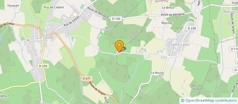 localisation de l'entreprise GIRONDE TRAVAUX PUBLICS & PARTICULIERS à LA SAUVE