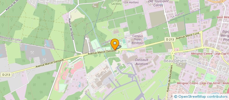 localisation de l'entreprise GIRONDINS DE BORDEAUX à MERIGNAC