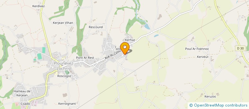 localisation de l'entreprise GITE AU CAFE DES MARGUERITES  PLOUNEVEZ-LOCHRIST